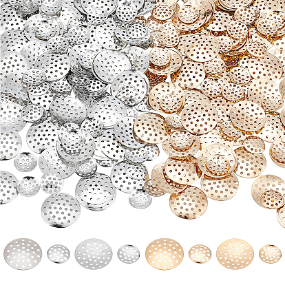 400 шт 4 стили железный палец кольцо/брошь сито фурнитура, перфорированные настроек диска