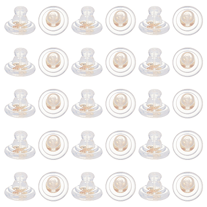 50 шт. Латунные гайки для ушей, плоско-круглые, с силиконовой резиной