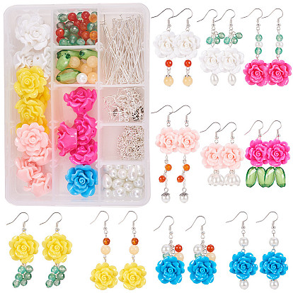DIY Earring Making, Resin/Glass/Brass Beads and Iron Earring Hooks/Findings