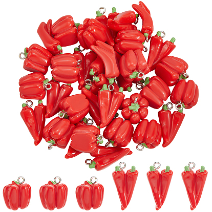 40 шт. 2 стили подвески из смолы, искусственный овощ