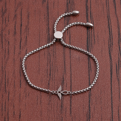 Adjustable Steel Cut Polished Bracelet with European and American Style
