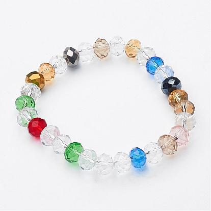 Faceted Glass Stretch Bracelets, Abacus