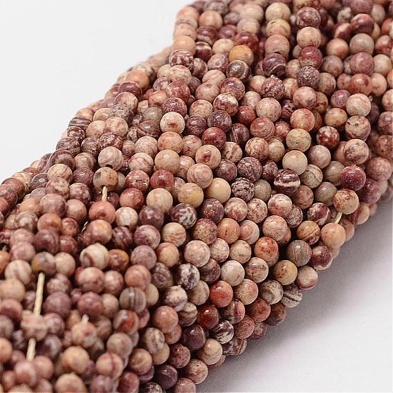 Natural Wave Jasper Beads Strands, Round