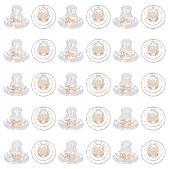 50 шт. Латунные гайки для ушей, плоско-круглые, с силиконовой резиной