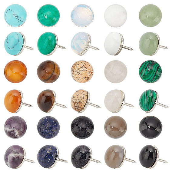 Полукруглые булавки из драгоценных камней, железные канцелярские кнопки для фото, доска объявлений