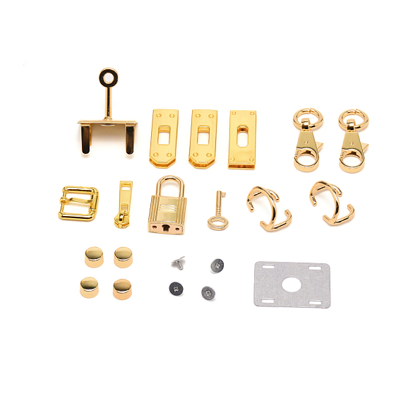 Zinc Alloy Bag Accessories Set, with Iron Finding