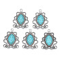 Синтетическая бирюза подвески оправы под эмаль, с aolly выводами, без кадмия, без никеля и без свинца, овальные