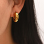 18K Gold Irregular Shape Earrings, Fashionable and Simple Stacked High-end Ear Cuff with C-shaped Hopo Studs Jewelry