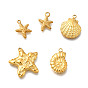 304 прелести нержавеющей стали, реальный 14 k позолоченный, ионное покрытие (ip), подвеска в форме ракушки и морской звезды