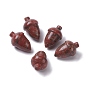 Natural Sesame Jasper/Kiwi Beads, No Hole/Undrilled, for Wire Wrapped Pendant Making, Filbert