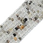Natural Rutilated Quartz Beads Strands, Faceted, Rondelle