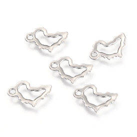 201 Stainless Steel Charms, Laser Cut, Map