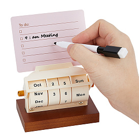 Деревянный вращающийся вечный календарь, для украшения стола в домашнем офисе