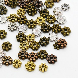 Tibetan Style Beads Alloy Daisy Spacer Beads, 4x1mm, Hole: 1mm, about 340pcs/200g