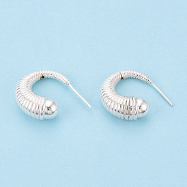 925 Результаты серьги стерлингового серебра, текстурированная форма c