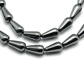 Teardrop Non-magnetic Synthetic Hematite Beads Strands, Grade AA