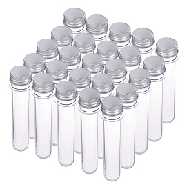 Clear Tube Plastic Bead Containers, with Lid