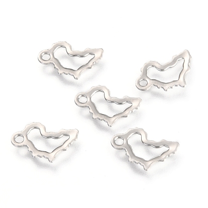 201 Stainless Steel Charms, Laser Cut, Map