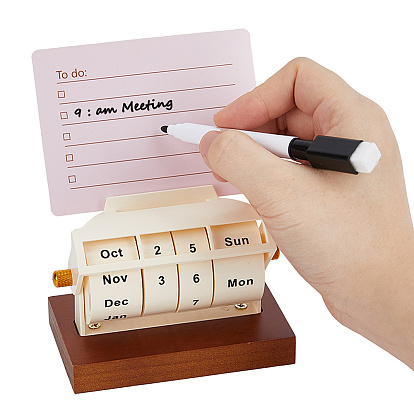 Деревянный вращающийся вечный календарь, для украшения стола в домашнем офисе