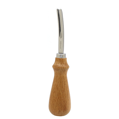 Stainless Steel Leather Edge Beveler Skiving, with Wood Handle, Wide Edger Cutting Beveling Tool, for DIY Leather Craft