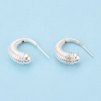 925 Результаты серьги стерлингового серебра, текстурированная форма c