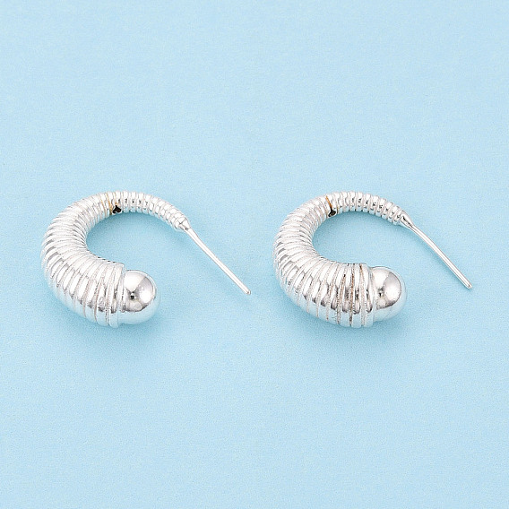 925 Результаты серьги стерлингового серебра, текстурированная форма c