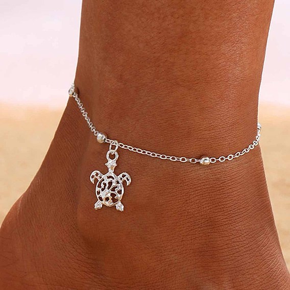 Летние пляжные браслеты на ногу с полой морской черепахой из сплава для женщин