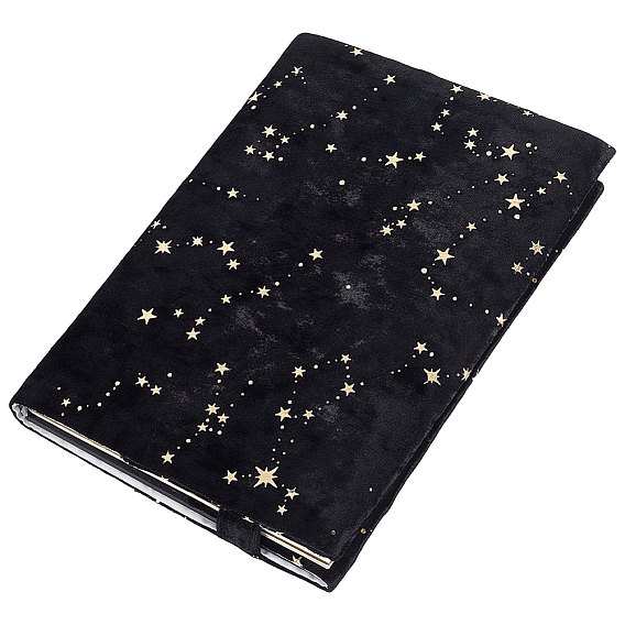 Velvet Book Covers for Paperbacks, Rectangle with Star Pattern