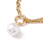 Plastic Imitation Pearl Pendant Necklace for Women, 304 Stainless Steel Chain Necklace