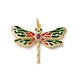 Латунь микропаве фианиты с подвесками из эмали, стрекоза, стойки покрытие, без свинца и без кадмия, долговечный, с целью перехода в кольце