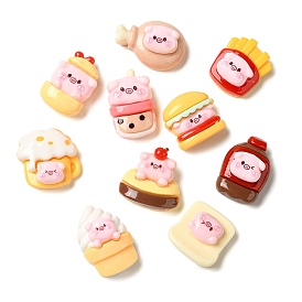 Opaque Resin Imitation Food Decoden Cabochons, Pig Food Mixed Shapes