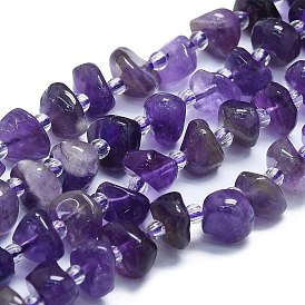 Natural Amethyst Beads Strands, Chips