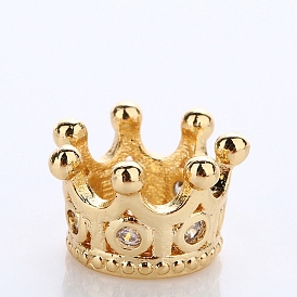Латунные микро проложить кубического циркония бусы, корона