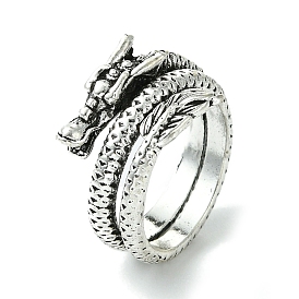 Dragon Alloy Wrap Open Cuff Rings, Lead Free & Cadmium Free