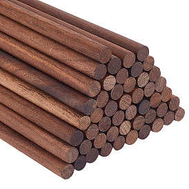 50Pcs Waxed Round Wooden Sticks, Dowel Rods, for Children Toy, Building Model Material, Macrame Craft Supplies