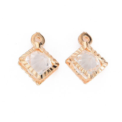Placage de crémaillère charmes de fer respectueux de l'environnement, avec strass cristal, sans cadmium et sans nickel et sans plomb, losange