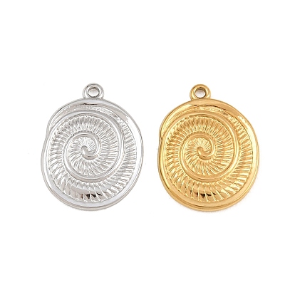 304 Edelstahl Anhänger, Anhänger in Spiralmuschelform