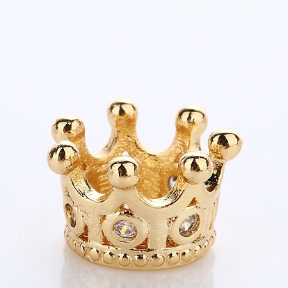 Латунные микро проложить кубического циркония бусы, корона