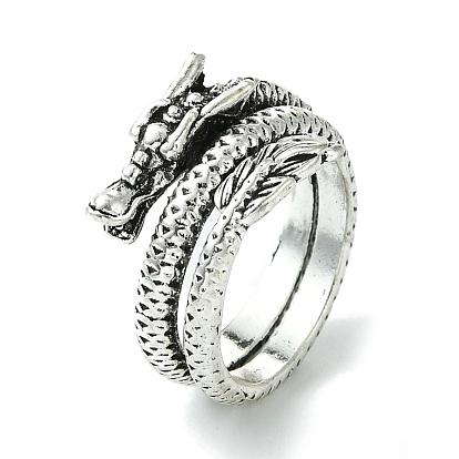 Dragon Alloy Wrap Open Cuff Rings, Lead Free & Cadmium Free