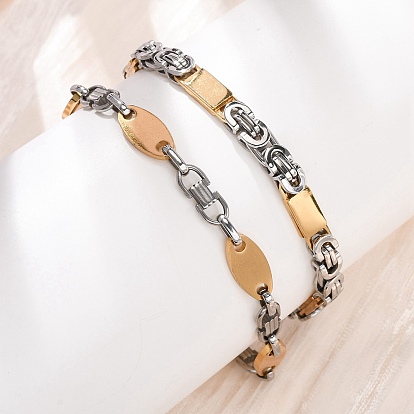 304 браслеты-цепочки из нержавеющей стали для женщин и мужчин, ионное покрытие (ip)