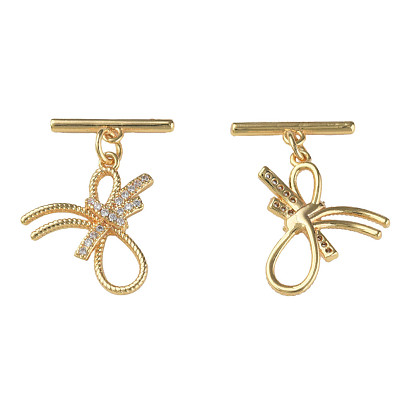 Fermoirs à bascule en laiton zircon cubique transparent, sans nickel, fleur