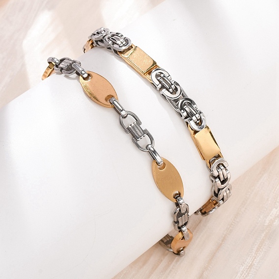 304 браслеты-цепочки из нержавеющей стали для женщин и мужчин, ионное покрытие (ip)