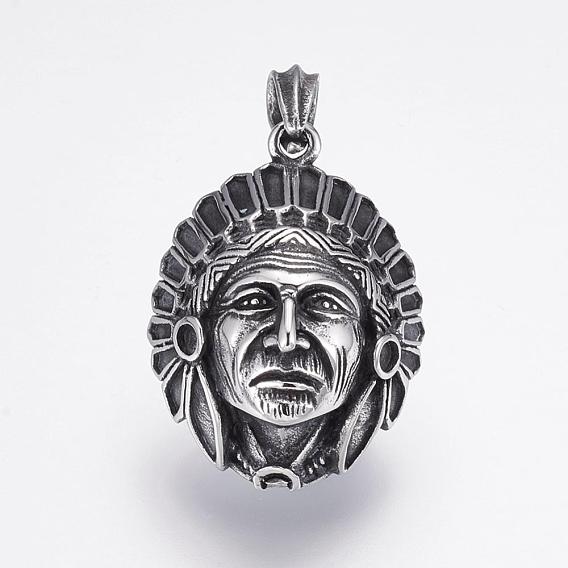 304 Edelstahl Anhänger, indianischer Charme