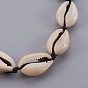 Cowrie Shell Beads Anklets, with Nylon Thread Cord and 304 Stainless Steel Lobster Claw Clasps