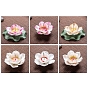 Porcelain Incense Burners, Lotus with Leaf Incense Holders, Home Office Teahouse Zen Buddhist Supplies