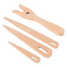 Tenedor de tejer de madera y agujas grandes, para tejer bricolaje, , herramienta de tejido