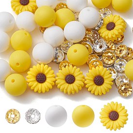 DIY Daisy Flower Silicone Beads Jewelry Making Finding Kit