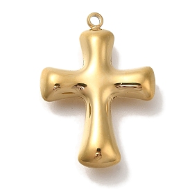 PVD Vacuum Plating 304 Stainless Steel Pendants, Cross Charm