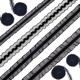 20ярды 4 стили плиссированный шифон эластичная кружевная отделка, нейлоновая лента для изготовления ювелирных изделий, аксессуары для одежды