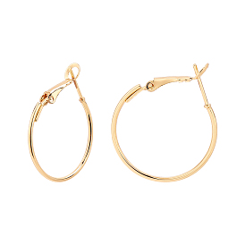 Brass Hoop Earrings,Real 18K Gold Plated